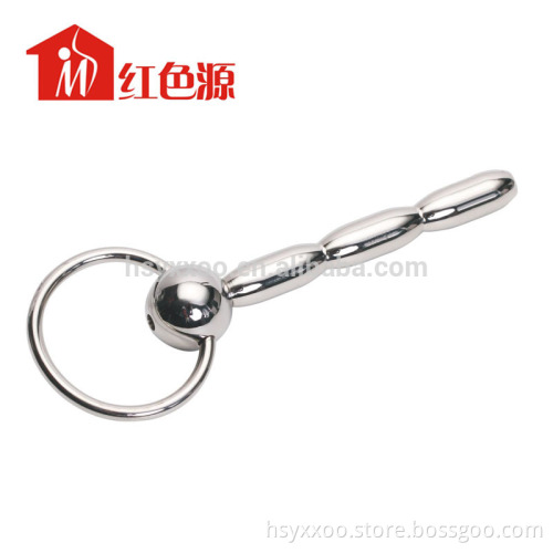Metal Triple Piss Penis Plug with Hole & Ring sex tools for man